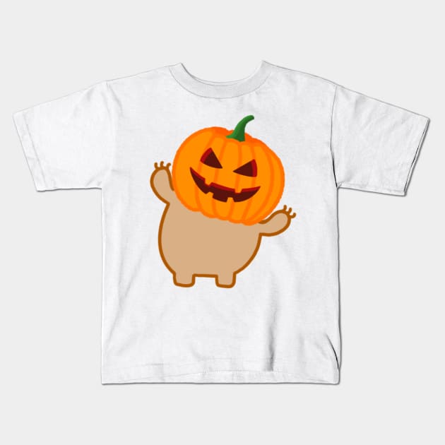 Cute Halloween Pumpkin Head Sloth Kids T-Shirt by theslothinme